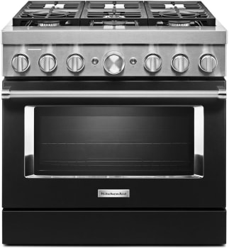 KitchenAid KFDC506JBK 36 Inch Freestanding Dual Fuel Smart Range