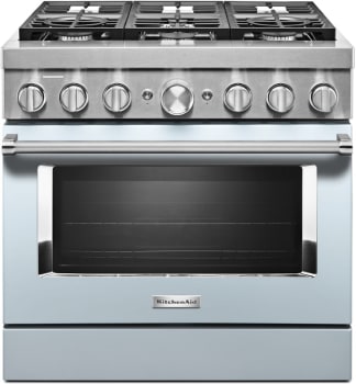 KitchenAid Commercial-Style KFDC506JMB - 36 Inch Freestanding Dual Fuel Smart Range