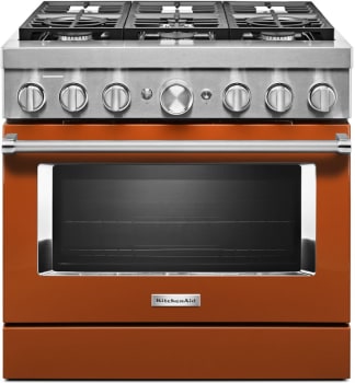 KitchenAid Commercial-Style KFDC506JSC - 36 Inch Freestanding Dual Fuel Smart Range