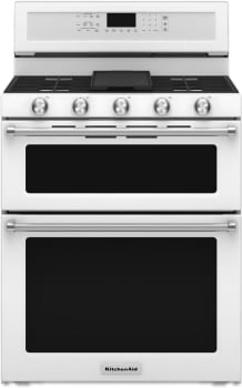 KitchenAid KFGD500EWH 30 Inch Freestanding Double Oven Convection