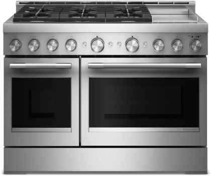 KitchenAid KFGD948SSS - 48-Inch 6 Burner Commercial-Style Gas Range with Griddle