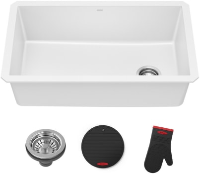 Kraus Forteza Series KGU55WHITE - 32” Granite Undermount Single Bowl White Kitchen Sink