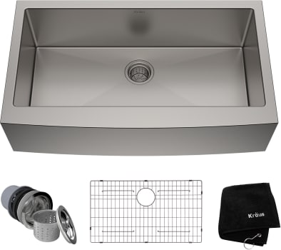 Kraus Standart PRO Series KHF20036 - 36" Apron Front Farmhouse 16 Gauge Single Bowl Stainless Steel Kitchen Sink