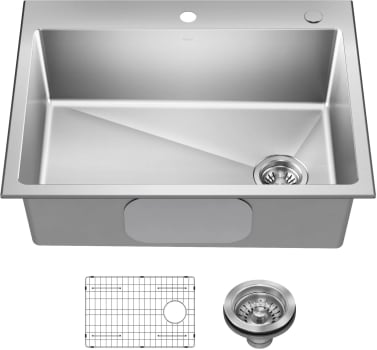 Kraus Fairlane KHT64028 - 28” Drop In / Top Mount Single Bowl 18-Gauge Stainless Steel Kitchen Sink