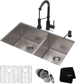 Kraus Standart PRO Series KHU10333161053MB - 33 Inch Undermount Double Bowl Stainless Steel Kitchen Sink