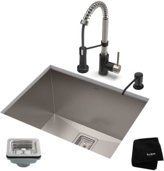 Kraus Pax Series KHU24L161053SSMB - 24 Inch Undermount Single Bowl Laundry and Utility Sink