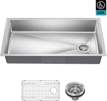 Kraus Fairlane KHU6403355 - 33” ADA Compliant Undermount Single Bowl 18-Gauge Stainless Steel Kitchen Sink