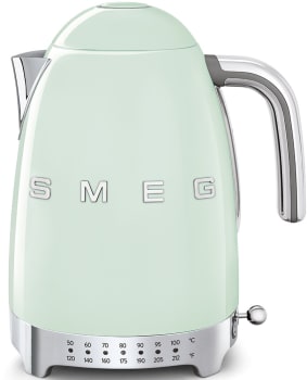 Smeg Klf04pgus Electric Variable Temperature Kettle With 56 Oz Capacity Electronic Temperature Control 7 Temperature Levels Temperature Display Led Keep Warm Function Soft Opening Lid Auto Shut Off Removable Stainless Steel Limescale Filter