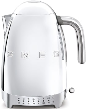 Smeg Klf04ssus Electric Variable Temperature Kettle With 56 Oz Capacity Electronic Temperature Control 7 Temperature Levels Temperature Display Led Keep Warm Function Soft Opening Lid Auto Shut Off Removable Stainless Steel Limescale Filter