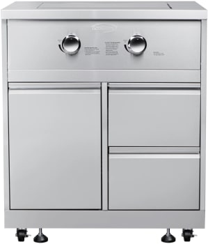 Koolmore KMOKSSBC - 32 in. Outdoor Kitchen Liquid Propane Side Burner with Bottom Cabinet in Stainless-Steel (KM-OKS-SBC)