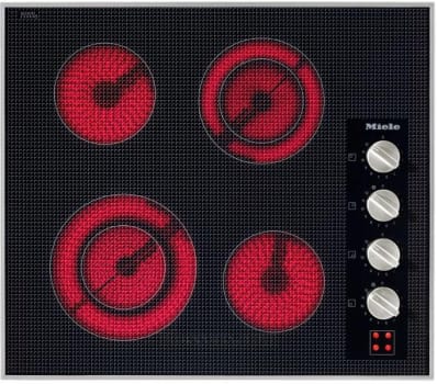 Miele KM5621208 24 Inch Electric Cooktop with 4 Elements, Glass 