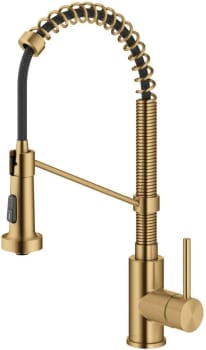 Kraus Bolden Series KPF1610BB - Commercial Style 2-Function Single Handle Pull Down Kitchen Faucet in Spot-Free Brushed Brass