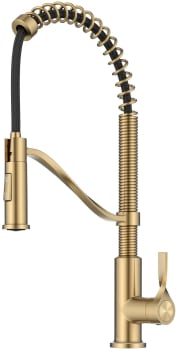 Kraus KPF2635SFBB - Commercial Style 2-Function Single Handle Pull Down Kitchen Faucet in Spot-Free Brushed Brass