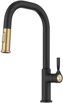 Kraus KPF2841SFBBMB - 2-Function Single Handle Pull Down Kitchen Faucet in Spot-Free Brushed Brass / Matte Black