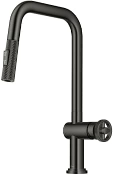 Kraus Urbix KPF3126SB - Industrial Pull-Down Single Handle Kitchen Faucet in Black Stainless Steel