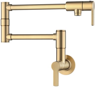 Kraus Oletto Series KPF5001SFBB - Wall Mount Pot Filler Kitchen Faucet with Retractable Arm in Spot-Free Brushed Brass
