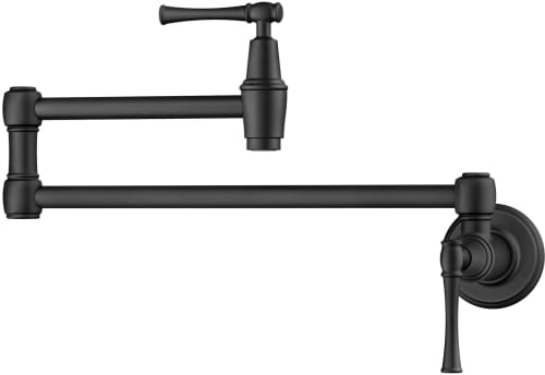 Kraus Allyn KPF5002MB - Wall Mount Pot Filler Kitchen Faucet with Retractable Arm in Matte Black