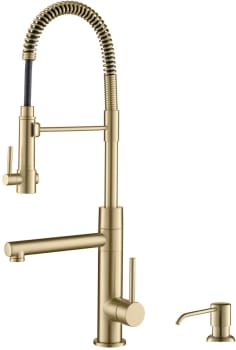 Kraus Artec Pro Series KPF1603KSD53SFACB - Artec Pro™ 2-Function Commercial Style Pre-Rinse Kitchen Faucet with Soap Dispenser in Spot Free Antique Champagne Bronze Finish