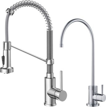 Kraus Bolden Series KPF1610FF100CH - Bolden™ Commercial Style Pull-Down Kitchen Faucet and Water Filter Faucet Combo in Chrome