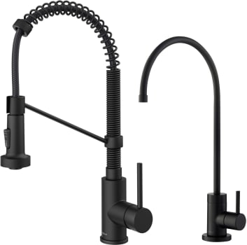 Kraus Bolden Series KPF1610FF100MB - Bolden™ Commercial Style Pull-Down Kitchen Faucet and Water Filter Faucet Combo in Matte Black