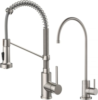 Kraus Bolden Series KPF1610FF100SFS - Bolden™ Commercial Style Pull-Down Kitchen Faucet and Water Filter Faucet Combo in Spot Free Stainless Steel