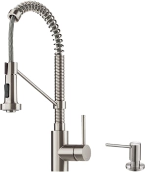 Kraus Bolden Series KPF1610SFSKSD43SFS - Bolden™ 18-Inch Commercial Kitchen Faucet with Soap Dispenser in all-Brite™ Stainless Steel Finish