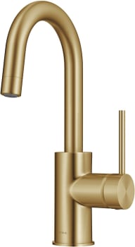 Kraus Oletto Series KPF2600BB - Single Handle Kitchen Bar Faucet with QuickDoc Top Mount Assembly in Brushed Brass