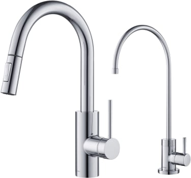 Kraus Oletto Series KPF2620FF100CH - Pull-Down Kitchen Faucet and Water Filter Faucet Combo in Chrome