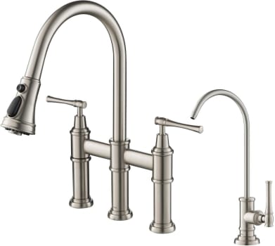 Kraus KPF3121FF102SFS - Allyn™ Transitional Bridge Pull Down Kitchen Faucet with Drinking Water Filtration Faucet