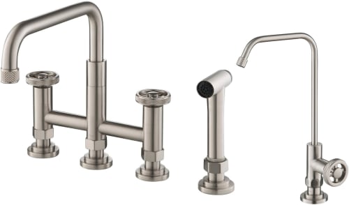 Kraus Urbix KPF3125FF101SFS - Urbix™ Industrial Bridge Kitchen Faucet and Water Filter Faucet Combo in Spot Free Stainless Steel