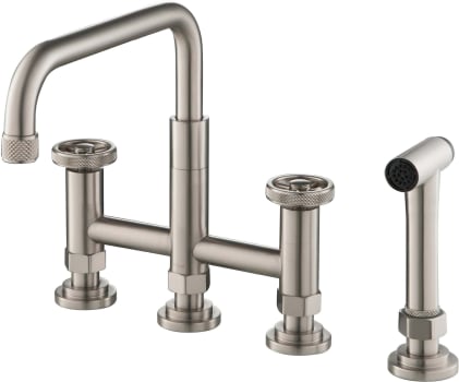 Kraus Urbix KPF3125SFS - Urbix™ Industrial Bridge Kitchen Faucet with Side Sprayer in Spot Free Stainless Steel