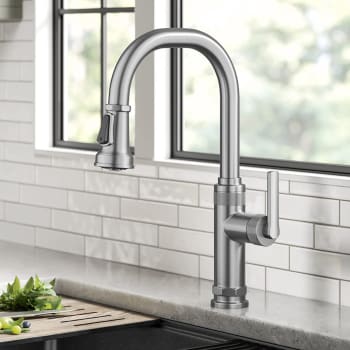 Kraus Allyn KPF4102SFS - Industrial Pull-Down Single Handle Kitchen Faucet in Spot-Free Stainless Steel