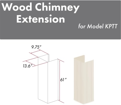 ZLINE KPTTE - 61 Inch Wooden Chimney Extension for Ceilings up to 12 ft.
