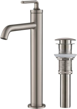 Kraus Ramus Series KVF1220SFS - Single Handle Vessel Bathroom Faucet with Pop-Up Drain in Spot Free Stainless Steel