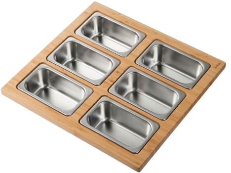 Kraus KSC1004BB - Kore™ Workstation Kitchen Sink Serving Board Set with Rectangular Stainless Steel Bowls