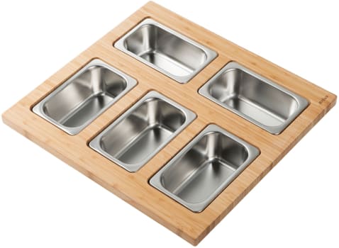 Kraus KSC1005BB - Serving Board and Stainless Steel Serving Bowl Set