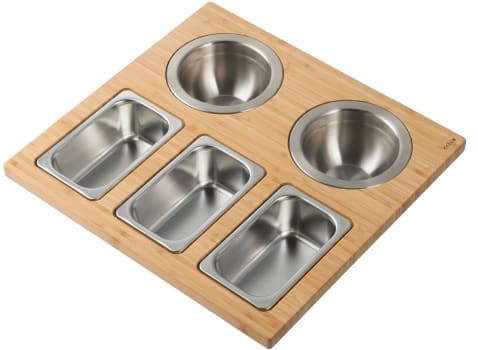 Kraus KSC1006BB - Workstation Kitchen Sink Serving Board Set with Stainless Steel Bowls