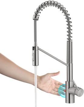 Kraus Oletto Series KSF2631SFS - Touchless Sensor Commercial Pull-Down Single Handle Kitchen Faucet with QuickDock™ Top Mount Assembly in Spot Free Stainless Steel
