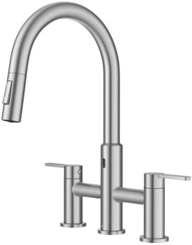 Kraus Oletto Series KSF3122SFS - Touchless Sensor Bridge Kitchen Faucet with Pull-Down Sprayhead in Spot-Free Stainless Steel