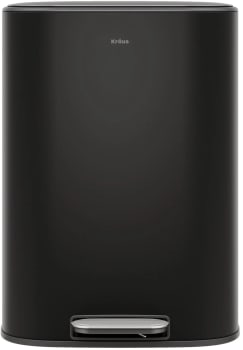 Kraus KTCP100MB - 13.2 Gallon / 50 Liter Step Pedal Kitchen Trash Can in Matte Black with Removable Inner Bucket and Soft Close Lid