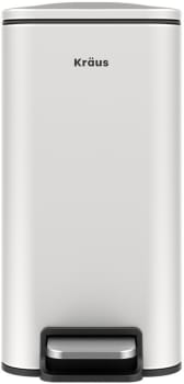 Kraus KTCP10WH - Step Pedal Bathroom Trash Can with Removable Inner Bucket and Soft Close Lid