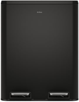 Kraus KTDP200MB - Dual Compartment Step Pedal Kitchen Trash Can in Matte Black with Removable Inner Buckets, Odor Control Filters, and Soft Close Lid