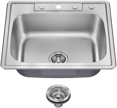Kraus KTM10125 - 25” Drop In / Top Mount Single Bowl 18-Gauge Stainless Steel Kitchen Sink
