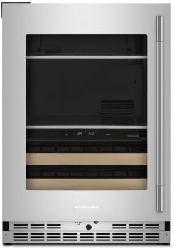 KitchenAid KUBL524SPS - 24" Beverage Center with Glass Door and Wood-Front Racks