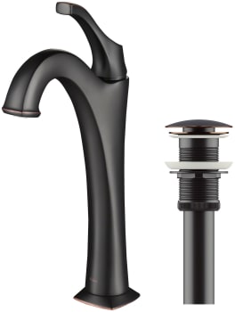 Kraus Arlo Series KVF1200ORB - Single Handle Vessel Bathroom Faucet with Pop-Up Drain in Oil Rubbed Bronze
