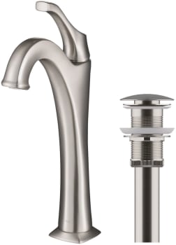 Kraus Arlo Series KVF1200SFS - Single Handle Vessel Bathroom Faucet with Pop-Up Drain in Spot Free Stainless Steel