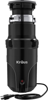 Kraus KWD11050MBL - High-Speed 1/2 HP Continuous Feed Ultra-Quiet Motor Garbage Disposal with Quick Connect Mount, Power Cord and Flange Included