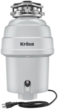 Kraus KWD201100MCG - 1 HP Continuous Feed Garbage Disposal with Ultra-Quiet Motor for Kitchen Sink with Power Cord and Flange Included
