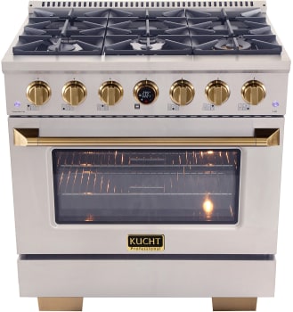 Kucht Professional KXP36GL - KX Series 36 Inch Freestanding Dual Fuel Range in Front View