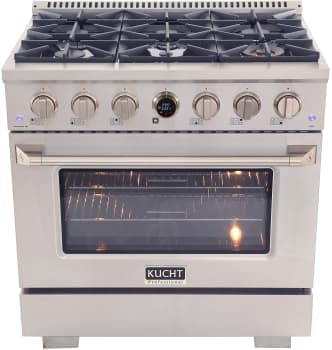 Kucht Professional KXP36SS - KX Series 36 Inch Freestanding Dual Fuel Range in Front View